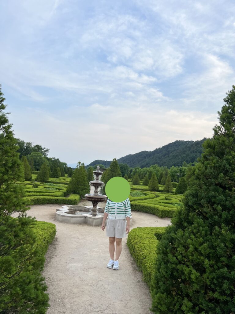 Beautiful French embroidery garden at Kensington Hotel in Pyeongchang