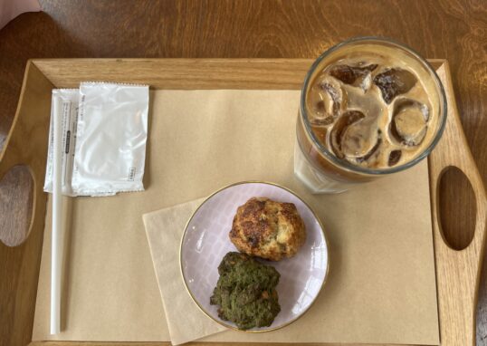 There is coffee and scones.